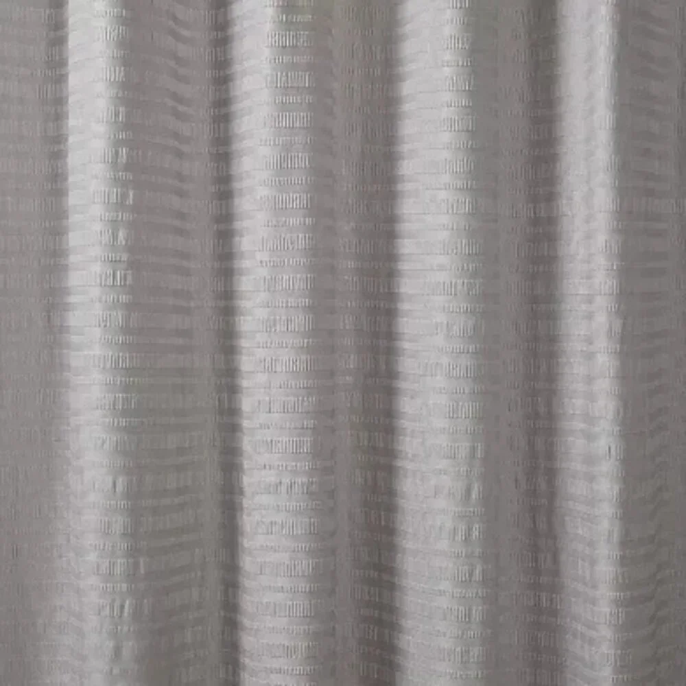 The Big One Waffle Striped Grey Fabric Shower Curtain 70